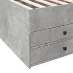 vidaXL Lit de jour avec tiroirs sans matelas gris béton 90x200 cm