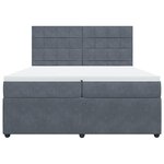 vidaXL Sommier à lattes de lit et matelas Gris foncé 200x200cm Velours