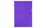 Etui carton de 100 pochettes coin PVC lisse haute résistance 13/100e A4 Violet EXACOMPTA