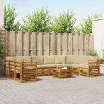 vidaXL Ensemble de canapés d'extérieur 11 Pièces Naturel et Beige