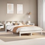 vidaXL Cadre de lit sans matelas blanc 160x200 cm bois de pin massif