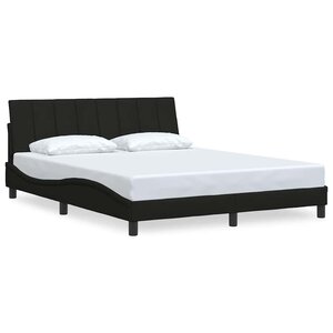 vidaXL Cadre de lit sans matelas noir 160x200 cm tissu