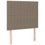 vidaXL Sommier à lattes de lit et matelas et LED Taupe 90x190 cm Tissu