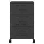 vidaXL Table de chevet noir 36x39x59 cm acier