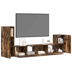 vidaXL Ensemble de meubles TV 4 Pièces Chêne fumé Bois d'ingénierie