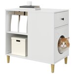vidaXL Maison pour chat Blanc Brillant 72 x 42.5 x 70 cm