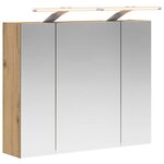 vidaXL Armoire Miroir de Salle de Bain Chêne artisan 60 x 14 5 x 50 cm