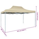 vidaXL Tente de fête 291 x 431 x 315 cm Crème Tissu Oxford