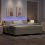 vidaXL Lit à ressort LED Gris clair et blanc 200 x 200 cm