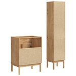vidaXL Ensemble de mobilier de salle de bain FLORO 2 Pièces Cire marron
