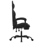 vidaXL Chaise de jeu avec repose-pied Noir Similicuir