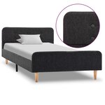 vidaXL Cadre de lit gris foncé jute 90x200 cm