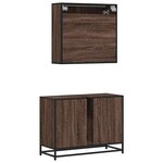 vidaXL Ensemble de meubles de salle de bain 2 Pièces Chêne marron
