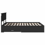 vidaXL Cadre de lit avec tiroir Noir 140 x 190 cm Bois d'ingénierie