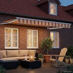 vidaXL Store rétractable manuel avec LEDs Multicolore 3 5 x 2 5 m