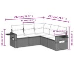 vidaXL Salon de jardin avec coussins 5 Pièces beige résine tressée