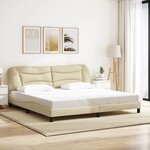 vidaXL Cadre de lit sans matelas crème 200x200 cm tissu