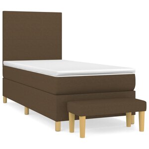 vidaXL Sommier à lattes de lit avec matelas Marron foncé 80x200 cm
