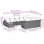 vidaXL Salon de jardin 11 Pièces avec coussins gris clair résine tressée