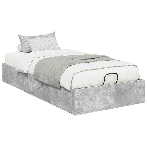 vidaXL Cadre de lit ottoman Gris béton 90 x 200 cm Bois d'ingénierie