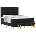 vidaXL Lit à ressorts avec tête de lit Noir 190 x 140 cm tissu