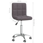 vidaXL Chaise pivotante de bureau Taupe Tissu