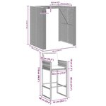 vidaXL Ensemble de bar de jardin 5 Pièces avec coussins gris poly rotin