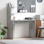 vidaXL Bureau Gris béton 102 x 50 x 124 cm Bois d'ingénierie