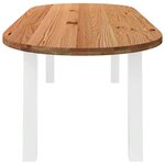 vidaXL Table à manger marron clair bois de chêne massif ovale