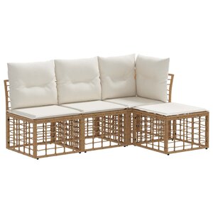 vidaXL Ensemble de canapés d'extérieur Naturel Polyester