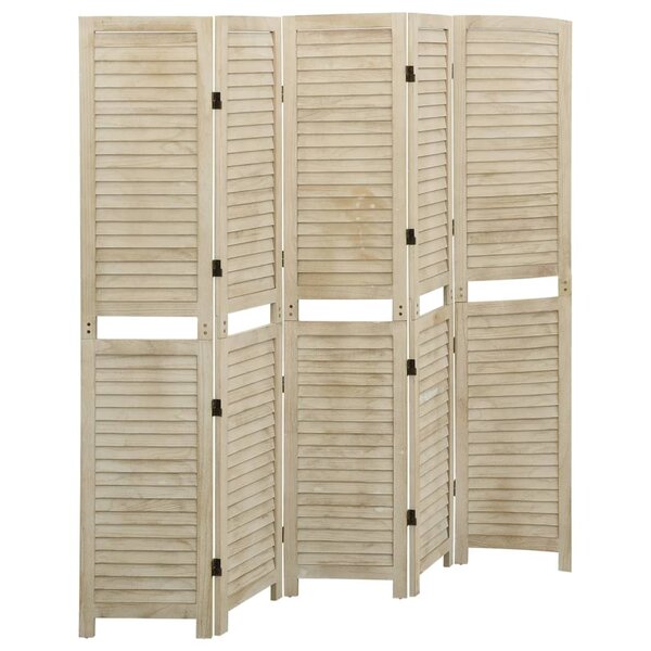 vidaXL Cloison de séparation 5 panneaux 175x165 cm Bois de Paulownia