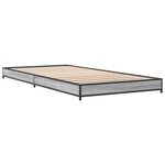 vidaXL Cadre de lit sonoma gris 90x200 cm bois d'ingénierie et métal