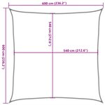 vidaXL Voile d'ombrage 160 g/m² carré bleu 6x6 m PEHD