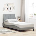 vidaXL Cadre de lit sans matelas gris clair 90x190 cm tissu