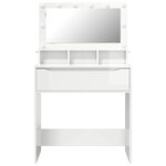 vidaXL Tables de maquillage pour chambre avec tiroir Blanc brillant