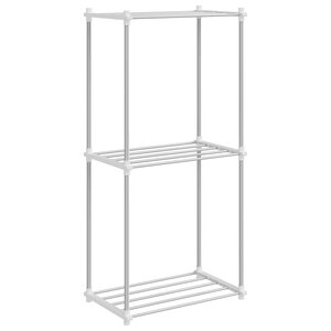 vidaXL Étagère tubulaire Blanc 42 5 x 27 x 91 5 cm Aluminium