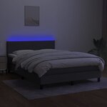 vidaXL Sommier à lattes de lit et matelas et LED Gris foncé 140x190 cm