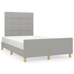 vidaXL Cadre de lit avec tête de lit gris clair 120x190 cm tissu
