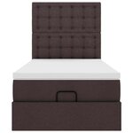 vidaXL Lit ottoman avec matelas et LED marron foncé 90x200 cm tissu