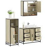 vidaXL Ensemble de meubles de salle de bain 3 Pièces chêne sonoma