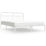 vidaXL Cadre de lit métal sans matelas et tête de lit blanc 183x213 cm