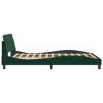 vidaXL Cadre de lit Dover vert foncé 140x200 cm velours