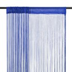 vidaXL Rideau en fils 2 Pièces 100 x 250 cm Bleu