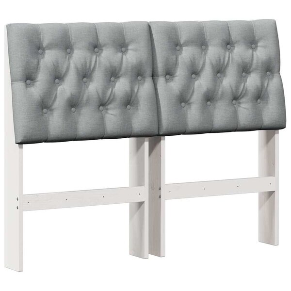 vidaXL Tête de lit capitonnée Gris clair 120 cm Pin massif