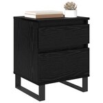 vidaXL Cabinet de chevet avec tiroir 2 Pièces Chêne noir 40 x 35 x 50 cm