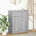 vidaXL Buffet avec tiroir sonoma gris 71x35x84 cm bois d'ingénierie