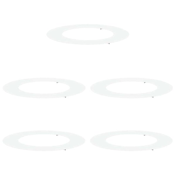 vidaXL Anneau de jardin plat   5 pièces en blanc  Ø50/80 cm en acier.