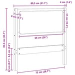 vidaXL Tête de lit Autre Marron 75 cm Bois massif en pin