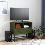 vidaXL Meuble TV vert olive 68x39x60 5 cm acier