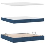 vidaXL Lit de rangement LED avec matelas Bleu 200 x 200 cm Tissu